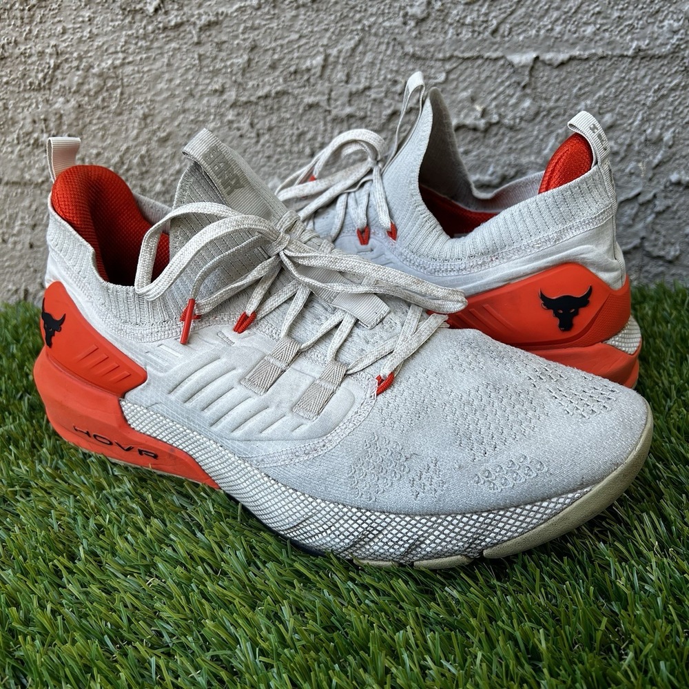 Under Armour Shoes Men Size 12 Project Rock 3 Summit White Rogue Orange